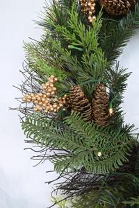 Guirnalda de Piñas Ecológica Personalizada de Fábrica, Corona Decorativa Artificial de Navidad para Decoración de Puertas - Product Image 4