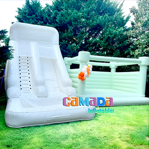 Tobogán Acuático Inflable Comercial Blanco <span class=keywords><strong>para</strong></span> Niños y Adultos, Castillo Hinchable <span class=keywords><strong>con</strong></span> Tobogán Acuático, <span class=keywords><strong>Piscina</strong></span> de Pelotas Blanca - Product Image 3