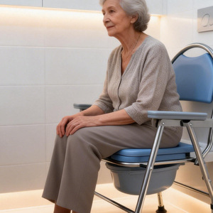 Lightweight Foldable <b>Portable</b> <b>Commode</b> Chair For Elderly And Disabled Home Use Height Adjustable Toilet Chair Hebei Origin - Product Image 2
