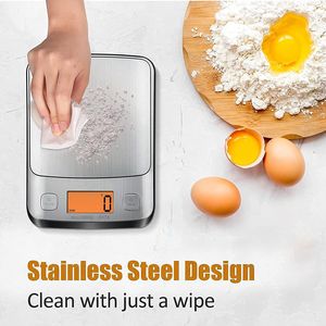 5kg/1g IPX7 방수 주방 전자 저울 베이킹 용 큰 플랫폼 계량 저울이있는 스테인레스 스틸 식품 중량 스케일 - Product Image 2