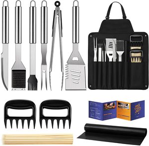 Kit d'accessoires pour <span class=keywords><strong>Barbecue</strong></span>, affichage <span class=keywords><strong>personnalisé</strong></span>, 20 pièces, avec étui en Aluminium, pour BBQ Grill - Product Image 2