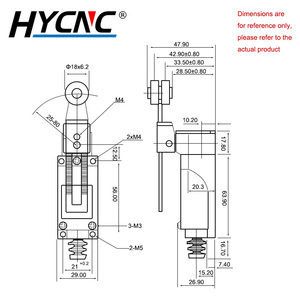 Ac250v 5A vi điều khiển chuyển đổi có thể điều chỉnh con lăn đòn bẩy cánh tay tạm thời giới hạn chuyển đổi cho CNC phay chế biến gỗ bộ phận máy móc - Product Image 4