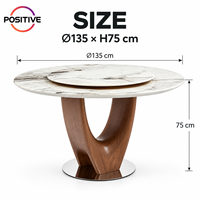 Table à manger ronde moderne en marbre, plateau en pierre de luxe, mobilier de salle à manger, projet hôtelier, directement de l'usine