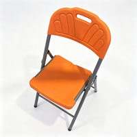 Chaise pliante orange pour hôtel, siège pliant en plastique pour salle de banquet, restaurant, mariage et conférence