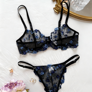 Setelan Lingerie Lingerie Set erotis hitam Lingerie seksi wanita Set Bra Feminina seksi Lingerie seksi - Product Image 4