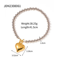 2025 mode nouveau acier inoxydable plaqué or 18 carats européen et américain couleur bloc coeur collier anneau boucles d'oreilles ensemble de bijoux