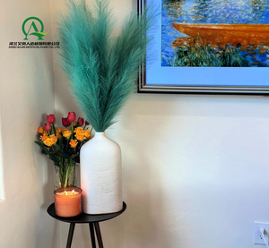 Hierba Artificial de Pampa alta, color verde claro para primavera y verano, tallo grande, florero bohemio de 44 pulgadas, relleno para decoración de habitación, regalo, decoración de boda - Product Image 2