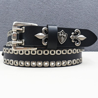 Nouvelle ceinture en cuir de haute qualité amérique à la mode HipHop crochet réglable selle roulant Style hommes Unique mode en gros Stock