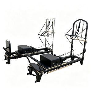 Caja de reformador de <span class=keywords><strong>Pilates</strong></span> de aluminio, máquina de reformador de tablero de salto acolchado con torre para hogar y estudio - Product Image 1
