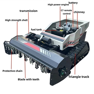 Tất cả các địa hình thông minh từ xa <span class=keywords><strong>Robot</strong></span> điều khiển từ xa máy cắt cỏ cho nông nghiệp lâm nghiệp hộ gia đình nhỏ xăng máy cắt cỏ - Product Image 1