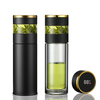 Smar LED Display Thermos Boisson En Acier Inoxydable Double Paroi Bouteilles D'eau 500ml Infuseur À Thé Thermique pour Thé Cadeau Tasse