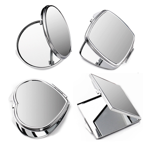 Vefit Cute Foldable Thermal Transfer Patch Heart Circular Stainless Steel Makeup Mirror DIY Dressing Mirror