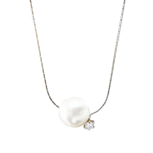 Dainty Geometric Freshwater <strong>Pearl</strong> Zircon <strong>Pendant</strong> Minimalist 14K Gold Plated Stainless Steel Link Chain Choker <strong>Necklace</strong> for Women - Product Image 5