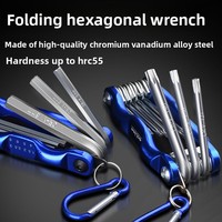 Set Alat Kunci Hex Lipat Industri Baja Krom-vanadium Metrik Imperial Obeng Torx Universal 6-Point Multi-Ukuran Allen