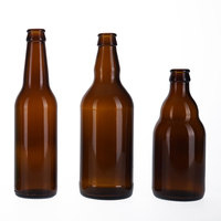 Bouteilles en verre transparentes ambrées VISTA Wholesale 33cl/500ml avec bouchon couronne pour boissons, bière, brandy, tequila, impression sérigraphique par décalcomanie givrée