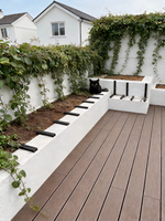 Kit complet de terrasse moderne en co-extrusion, composite bois-plastique (WPC) décoratif d'extérieur, gaufrage 3D, résistant à l'humidité