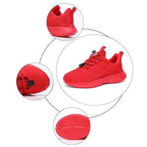 Zapatillas Deportivas Rojas con Cordones y Punta Redonda, Transpirables, con Entresuela de EVA y Suela de Goma, Ligeras, para Todas las Temporadas - Product Image 1
