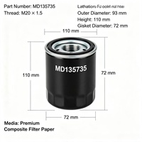 Filtre à huile moteur à visser en gros pour Mitsubishi Lancer Pajero Outlander OEM MD135735 MD135737 – Approvisionnement direct usine