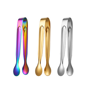 Stainless Steel Ice Tongs Reusable For Coffee Sugar Cubes Biscuits Bar Tools - Product Image 2