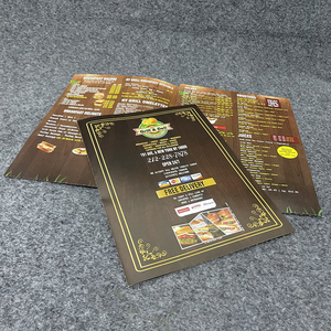 Chất lượng cao tùy chỉnh in nhà hàng thực phẩm tờ rơi giấy tráng đầy màu sắc in ấn takeout menu trifold tờ rơi - Product Image 2
