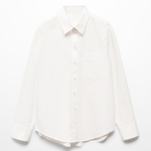 Camicie da donna con Design personalizzato con bottoni a manica lunga con tasca anteriore in cotone bianco Casual - Product Image 4