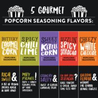 Coffret Cadeau Popcorn Urban Accents pour Soirée Cinéma – 3 Variétés de Grains, 5 Assaisonnements – Boîte Cadeau Snack pour Fêtes, Fêtes de Fin d'Année et Amateurs de Films
