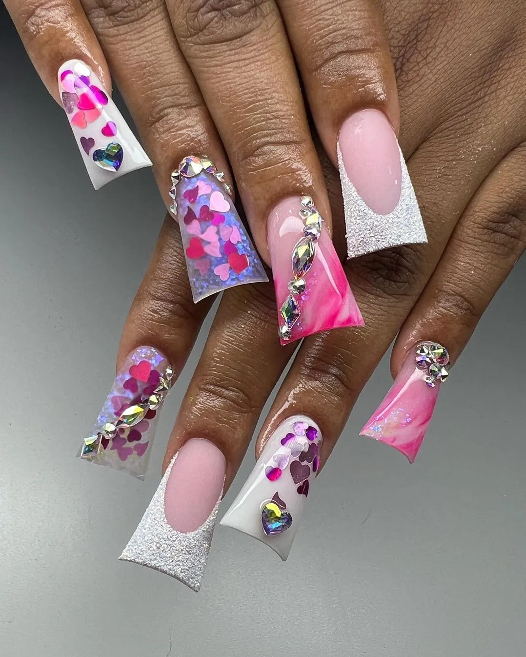 New Fashion full cover duck nails handmade acrylic press on nails set with glue