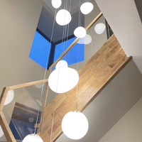 Escalier Branche Lustre Éclairage LED Acrylique Pendentif Lumières Lustres Lumières Pour Haut Plafond Loft Maison Maison