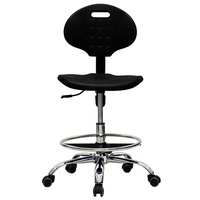 Chaise de laboratoire antistatique ESD pour mobilier industriel avec anneau de repose-pieds, chaise de laboratoire en polyuréthane pour salle blanche