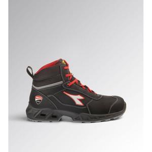 Botas de Seguridad Diadora Shark Engine Mid S3S Fo Sr Esd Negras y Rojas con Puntera de Acero Antiestática, Talla 43 - Product Image 1