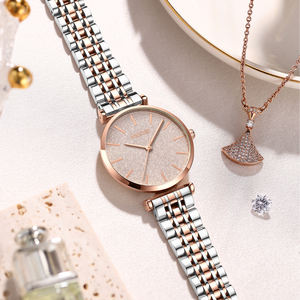 Montre analogique à quartz pour femme, boîtier en alliage, bracelet en acier inoxydable, or rose, résistante à l'eau, élégante, cadeau idéal - Product Image 3