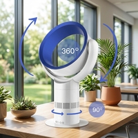 Nouveau ventilateur de table électrique sans pales blanc à moteur DC sans balais avec télécommande, contrôle numérique, en plastique, classe énergétique A, minuterie 1-9h