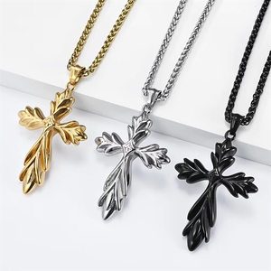 Collar con Colgante en Forma de Cruz de <span class=keywords><strong>Iris</strong></span>, Chapado en Oro de 18k, Estilo Gótico Retro Europeo y Americano, Popular al por Mayor - Product Image 1