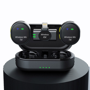 ไมโครโฟนไร้สายคลิปแม่เหล็กลาวาเลียร์สำหรับ iPhone & Android MINI รอบทิศทางพร้อมสาย Lightning หรือ USB C Interface - Product Image 1