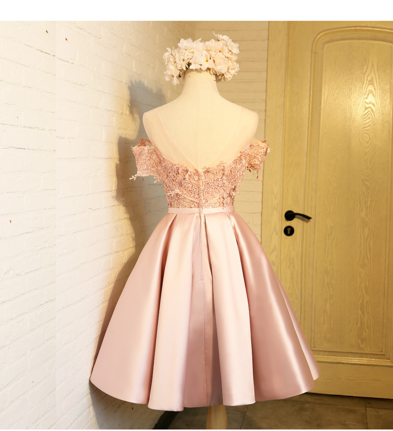 pink and gold bridesmaid dress Gold Sequins One Shoulder Bridesmaid Dresses, MBD189 main image 0
