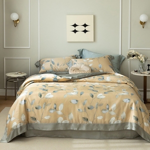 Juego de cama doble con estampado Floral, edredón occidental suave de alta calidad para el hogar - Product Image 3