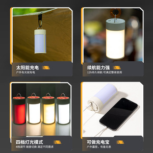 Lanterne de camping portable à LED, rechargeable, fonctionnant sur batterie, éclairage extérieur, lumière d'urgence avec poignée, lumière blanche - Product Image 5