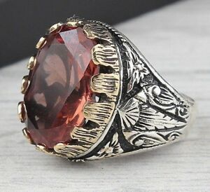 Anillo de espiga de oxidación para hombre, Plata de Ley 925 personalizada, espada Sultán, estilo otomano - Product Image 4
