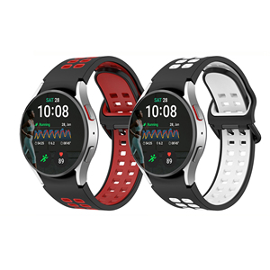 Bracelet en silicone bicolore de style trou de haute qualité pour montre <span class=keywords><strong>Samsung</strong></span> 6 6 classique 5 5 pro 4 Bracelet intelligent Bracelet de montre intelligent - Product Image 1