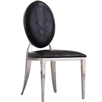 Chaise de banquet ovale réglable en acier inoxydable doré, revêtement en cuir PU blanc, écologique, luxe, pour mariage, hôtel, salle à manger