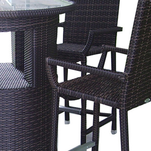 Mobilier d'extérieur Beach Party Decoration Meubles sur mesure Table haute avec <span class=keywords><strong>4</strong></span> tabourets de <span class=keywords><strong>bar</strong></span> <span class=keywords><strong>Chaises</strong></span> à dossier haut - Product Image 3