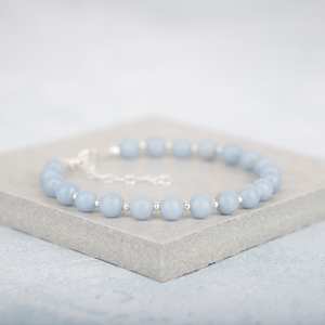 Bracelet aigue-marine en argent sterling 925 pour la gorge Chakra Guérison Lapis Lazuli Gemstone <span class=keywords><strong>Angelite</strong></span> - Product Image 3