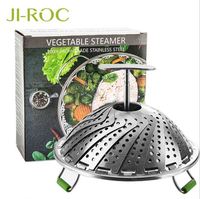 Panier vapeur extensible en acier inoxydable - Insert de cuisson à la vapeur pliable pour la cuisson à la vapeur des aliments, des légumes