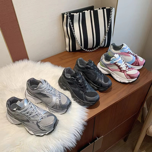 2026 New <strong>Women</strong> Mesh Platform Dad Shoes Gradient Color Block Chunky Sneakers Breathable Mesh Sports <strong>Trainers</strong> - Product Image 2