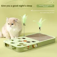 Mainan Kucing Interaktif 3 in 1 Whack-a-Mole, Alas Gerinda Cakar, Penghilang Kebosanan