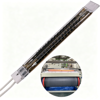 Lampe chauffante infrarouge en fibre de carbone à double tube semi-orée, tube chauffant infrarouge en quartz