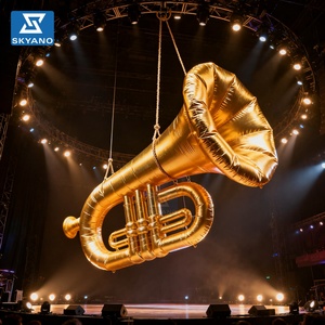 Modèle géant gonflable doré d'instruments de <span class=keywords><strong>musique</strong></span> (CD, violon, <span class=keywords><strong>piano</strong></span>, trompette) pour la décoration de scène de concert, la publicité et les accessoires de spectacle - Product Image 4