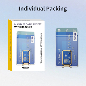 Pemegang kartu magnetik bening transparan, dompet belakang ponsel untuk iPhone 12 13 14 15 dengan dudukan cincin tidak terlihat - Product Image 4