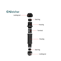 E-WeiChat-Presse-étoupe étanche à plusieurs broches et à LED IP 68, connecteur d'alimentation en laiton de 32 ampères
