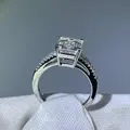 2ct  Emerald cut moissanite GRA Moissanite Diamond D VVS1 14k 18k gold ring engagement wedding women jewelry